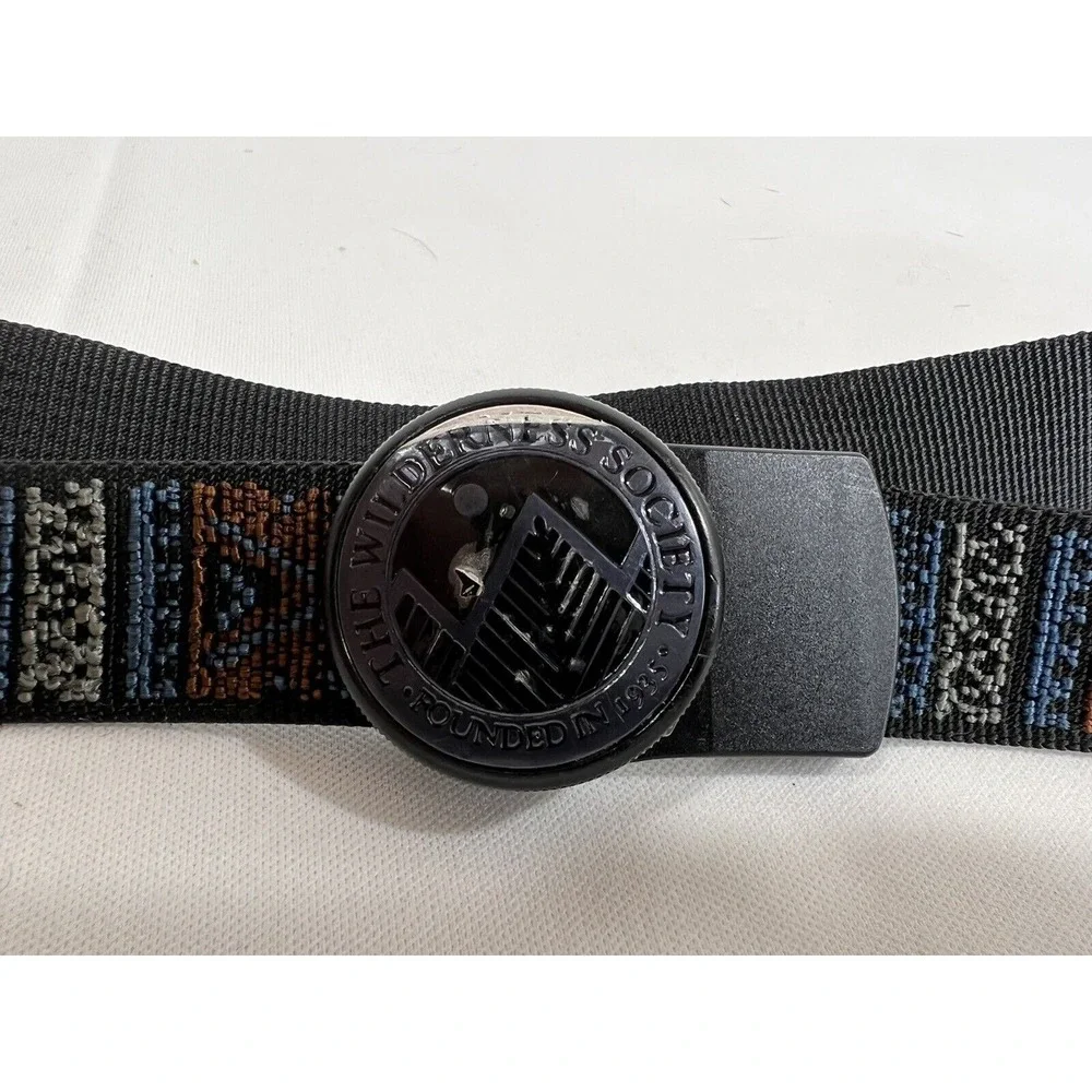 Wilderness Society Belt Mens 38 Embroidered Geometric Canvas Outdoor Casual